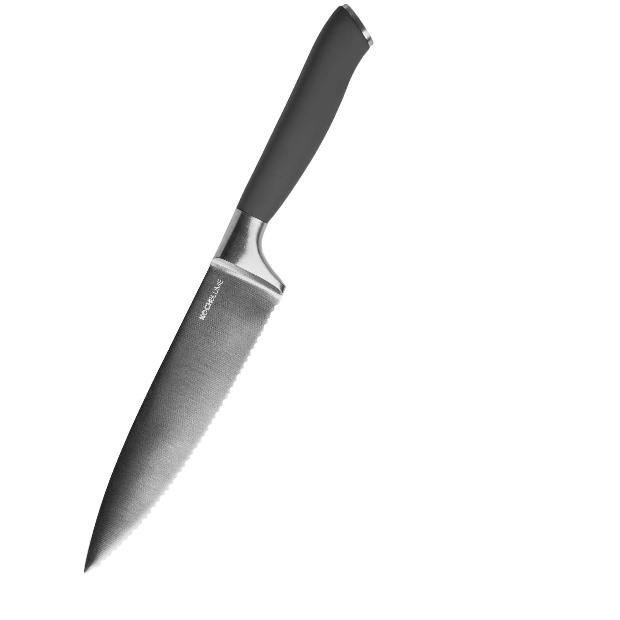 Kochblume - Chef's knife with serrated edge, anthracite
