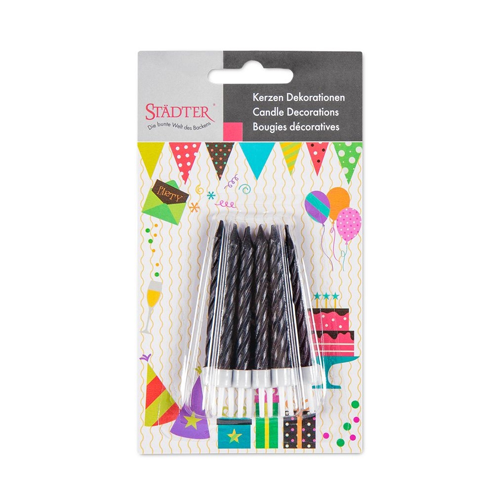 Städter - Kerze Geburtstag -  7,5 cm  - mit Halter - 10 Stück - verschiedene Farben