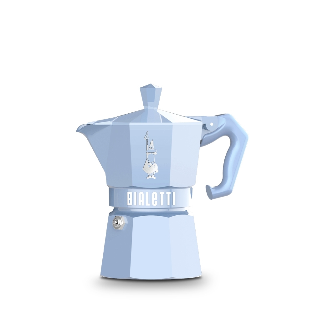 Bialetti - Espressokocher Moka Exclusive, 3 Tassen - hellblau