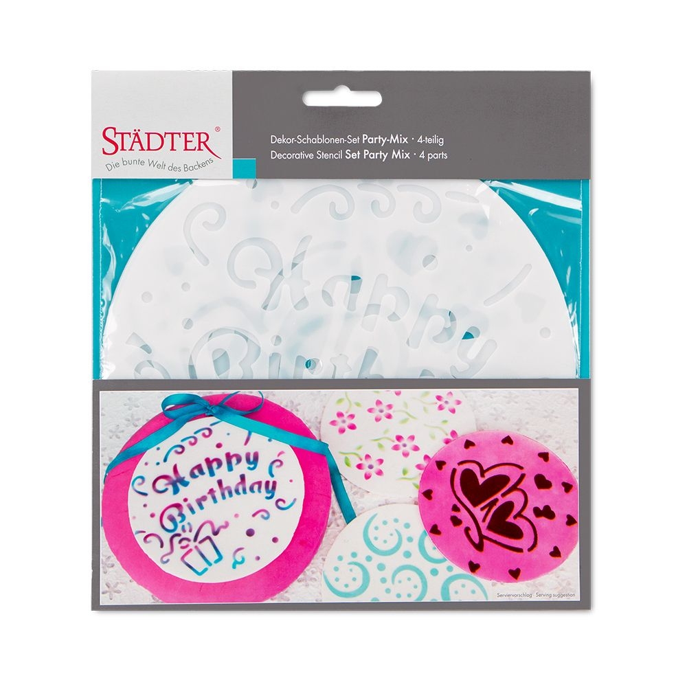Städter - Decorative stencil Party Mix - ø 20 cm - Set of 4 Städter - Decorative stencil Party Mix - ø 20 cm - Set of 4