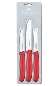 Victorinox - Swiss Classic, Vegetable Knife Set, 3 pcs, red Victorinox - Swiss Classic, Vegetable Knife Set, 3 pcs, red