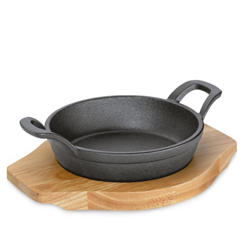 Küchenprofi - serving pan with 2 handles - with wooden board