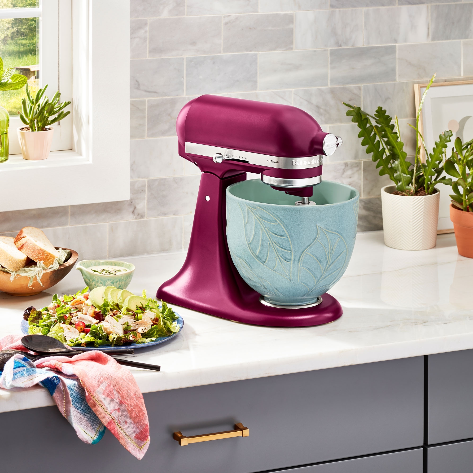 KitchenAid - 4.7 L Ceramic Bowl - Spring Leaves