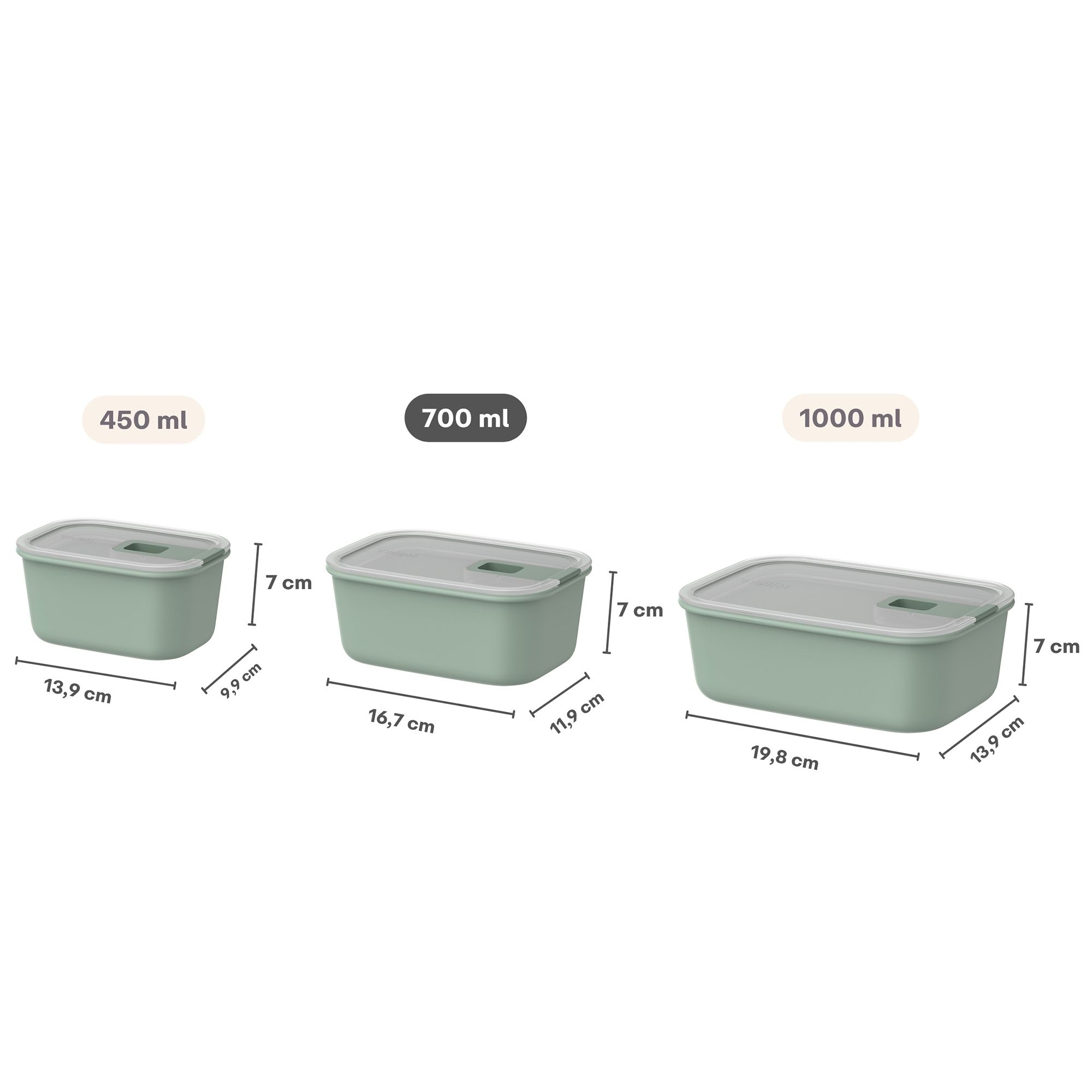 Mepal Easyclip 2.0 food container 700 ml in Nordic sage