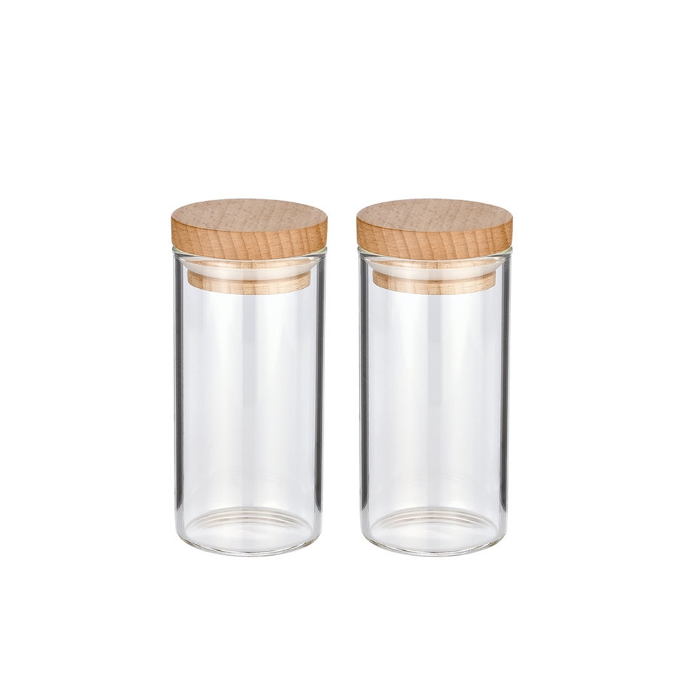 Zassenhaus - set of 2 spice jars with wooden lid