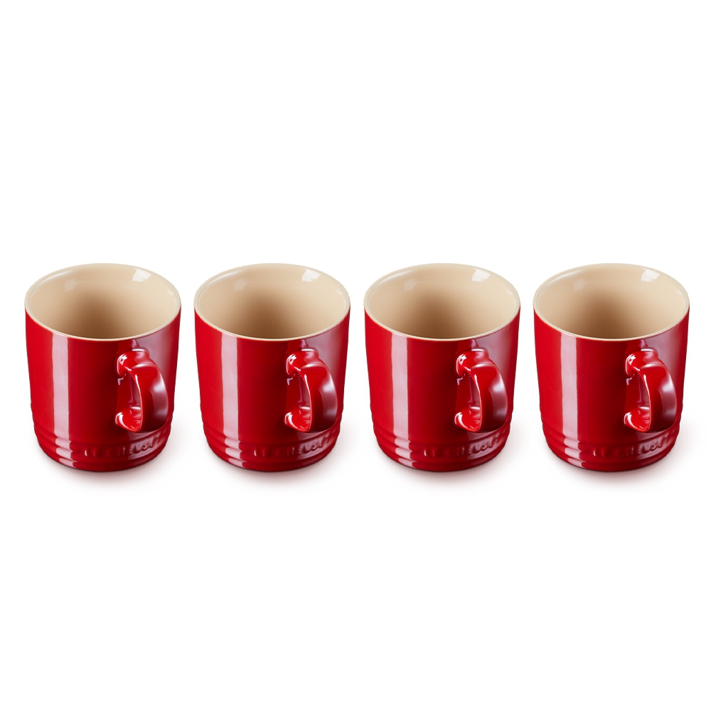 Le Creuset - Mug 350 ml - Set of 4 Mugs Cerise