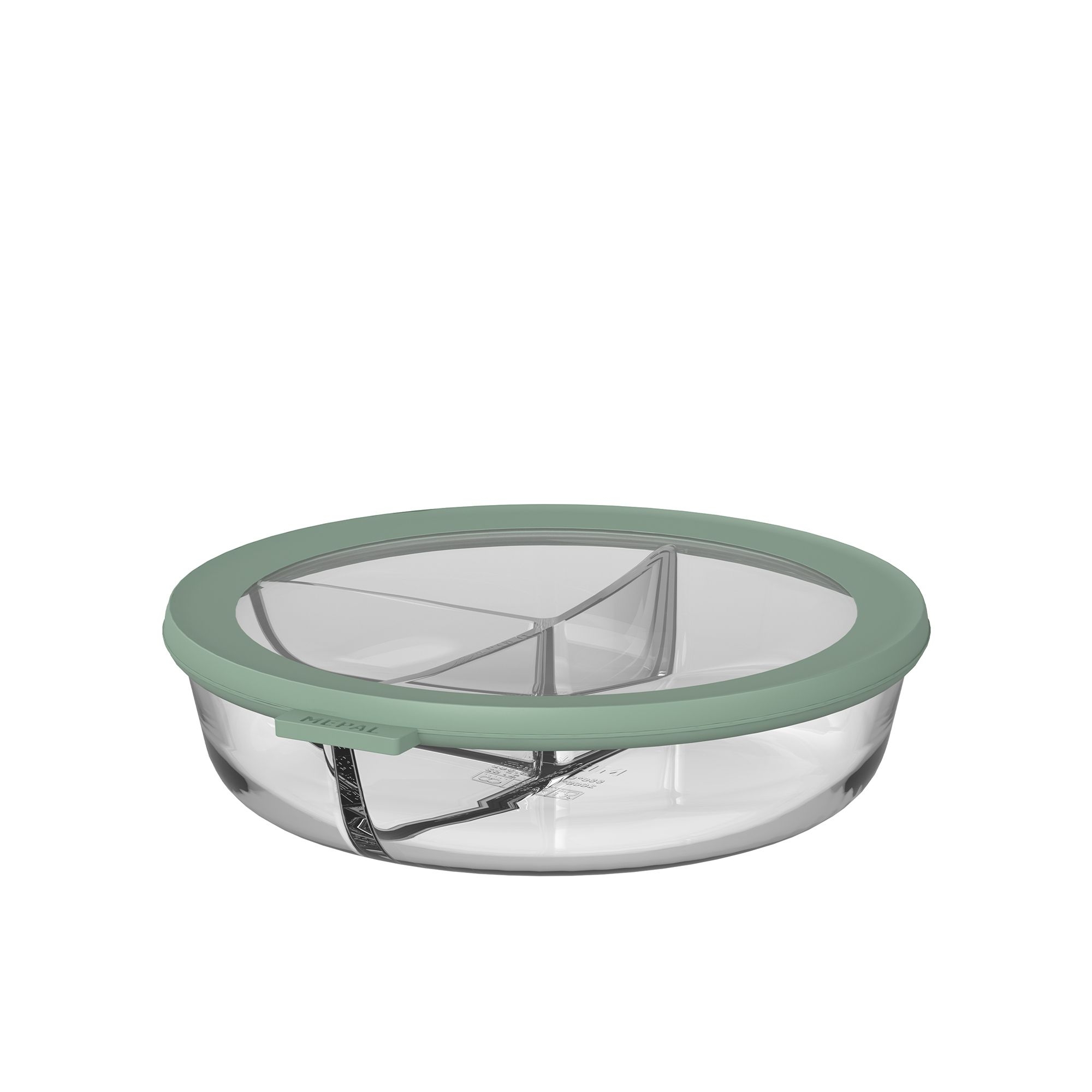 Mepal - Cirqula Glass Meal Prep Tray 250+250+500 ml - Nordic Sage