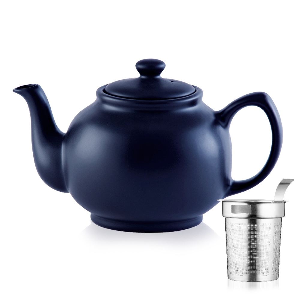 Price & Kensington - Teekanne 6 Tassen + Sieb - Matt Blau