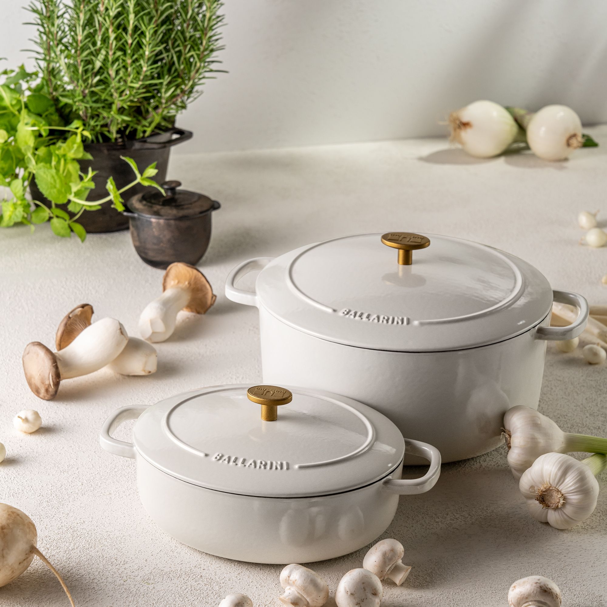 BALLARINI - Cocotte | Bellamonte | rund | 20 cm | Elfenbein BALLARINI - Cocotte | Bellamonte | rund | 20 cm | Elfenbein