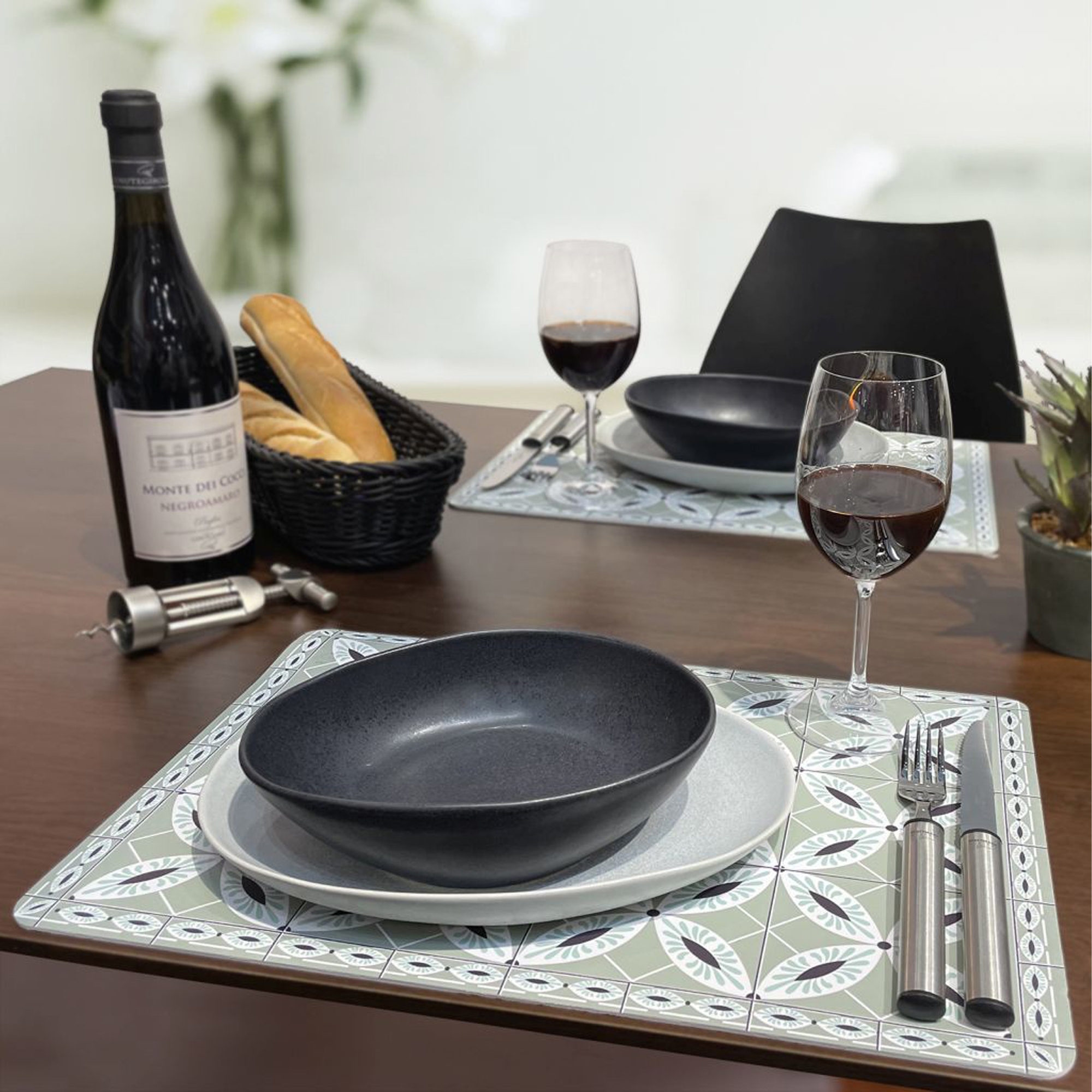 Westmark - "Arabesque" table set, 43.5 x 28.5 cm, green