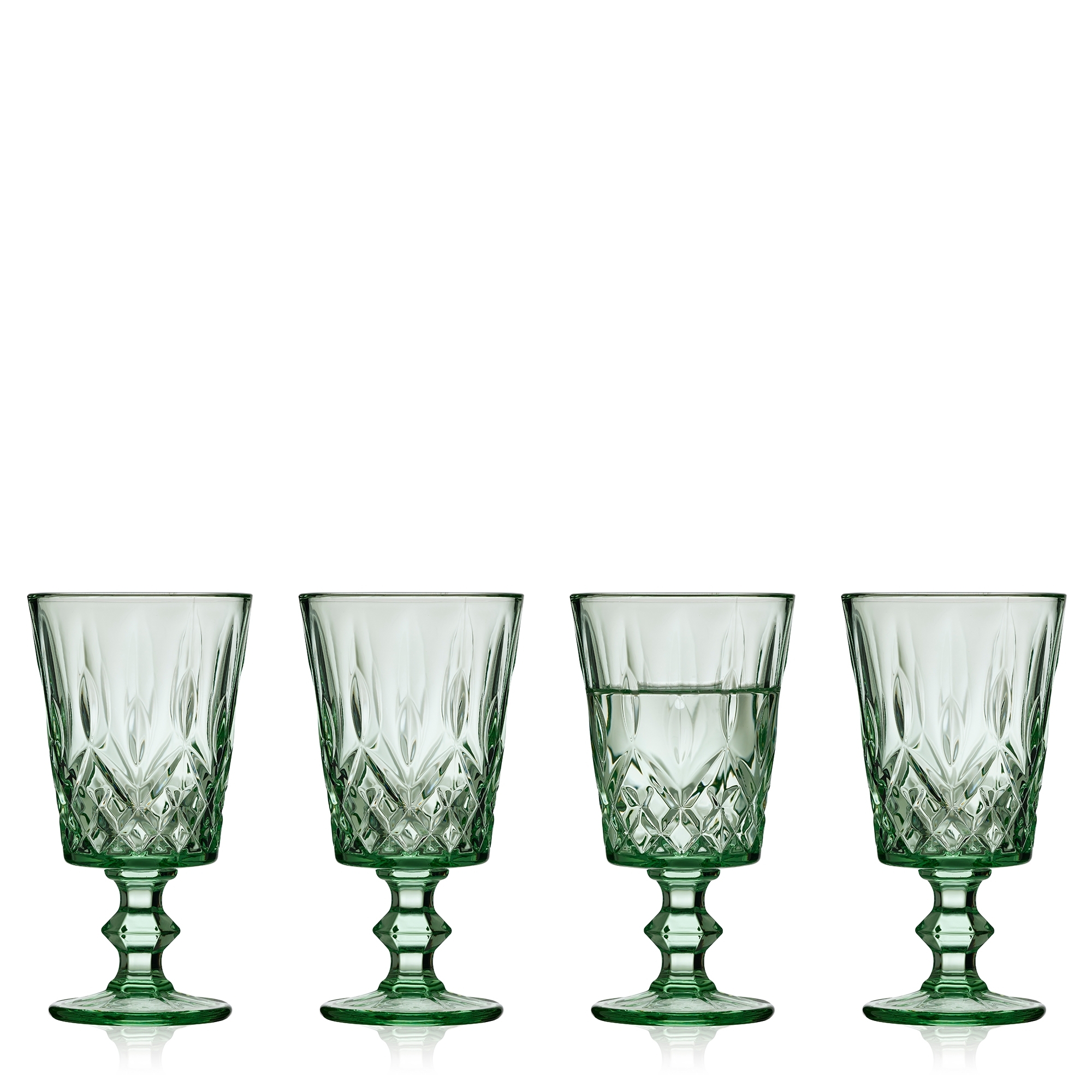 Lyngby Glas -Sorrento - Weinglas - Grün - 4 Stck.