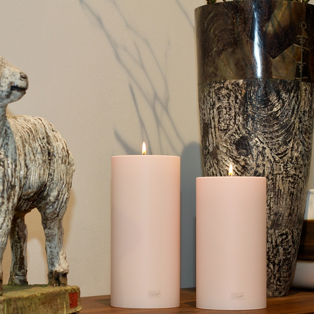 Qult Farluce Trend - Teelichthalter in Kerzenform - Rose - Ø 8 cm H 9 cm - 4er Set