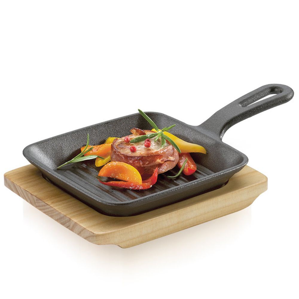 Küchenprofi - BBQ grill / serving pan with wooden board