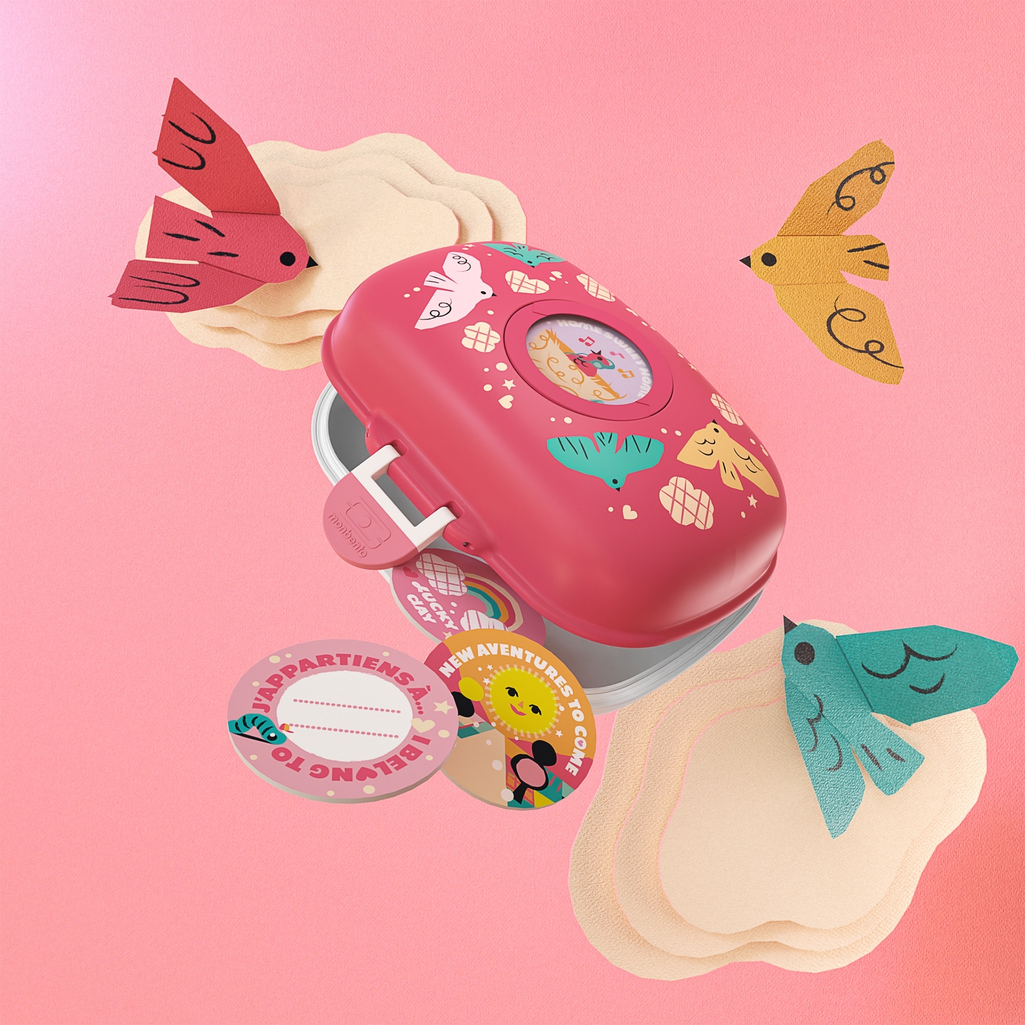 monbento - MB Gram rosa Birds monbento - MB Gram rosa Birds