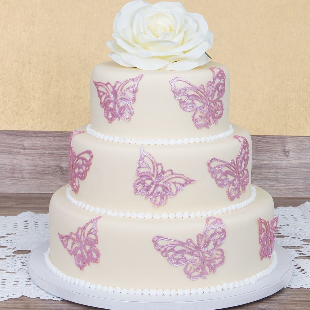 Städter - Cake lace mould Butterfly - 39,5 x 7,5 cm - Silicone