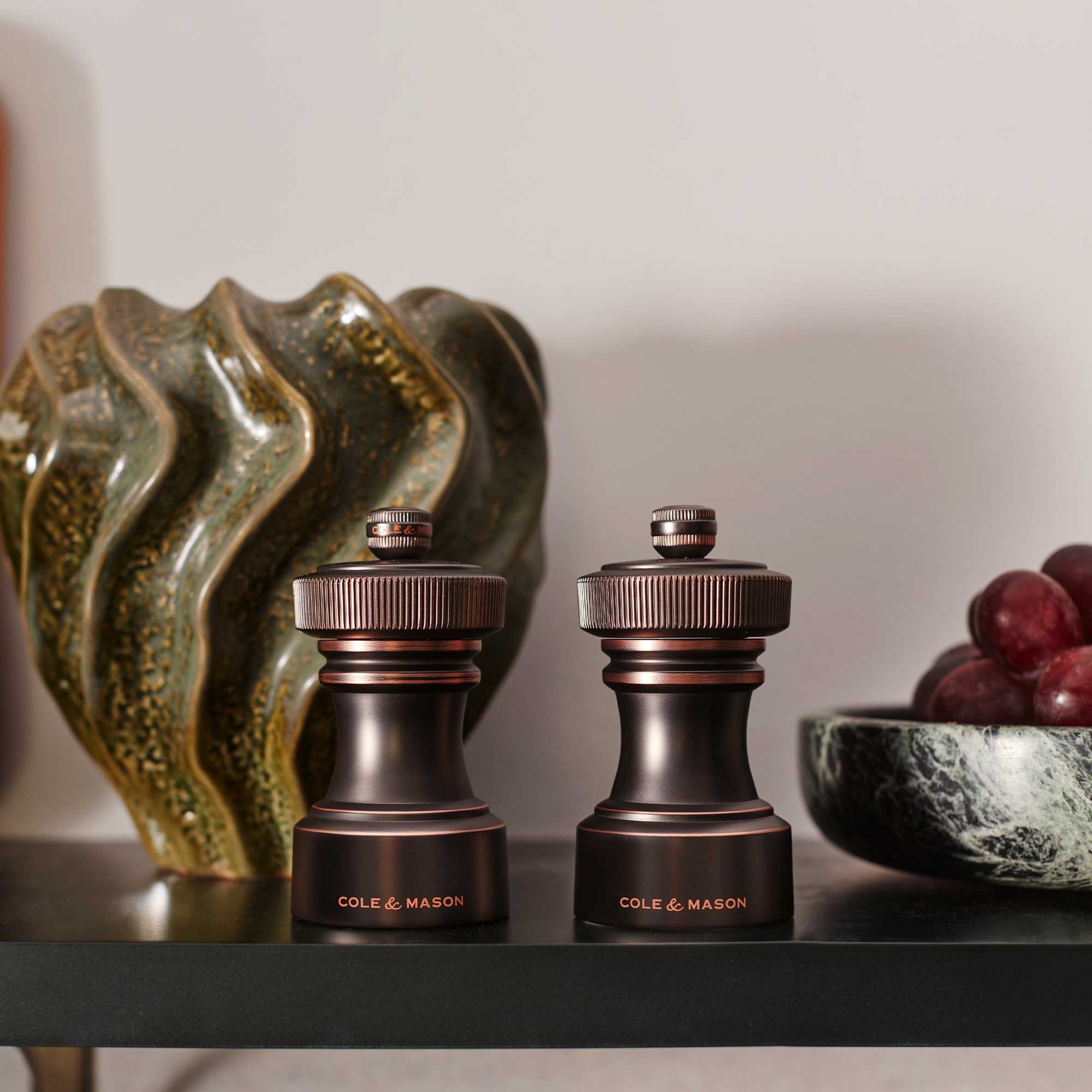 COLE & MASON - Hoxton Pepper und Salt Mill Set | Antique Bronze
