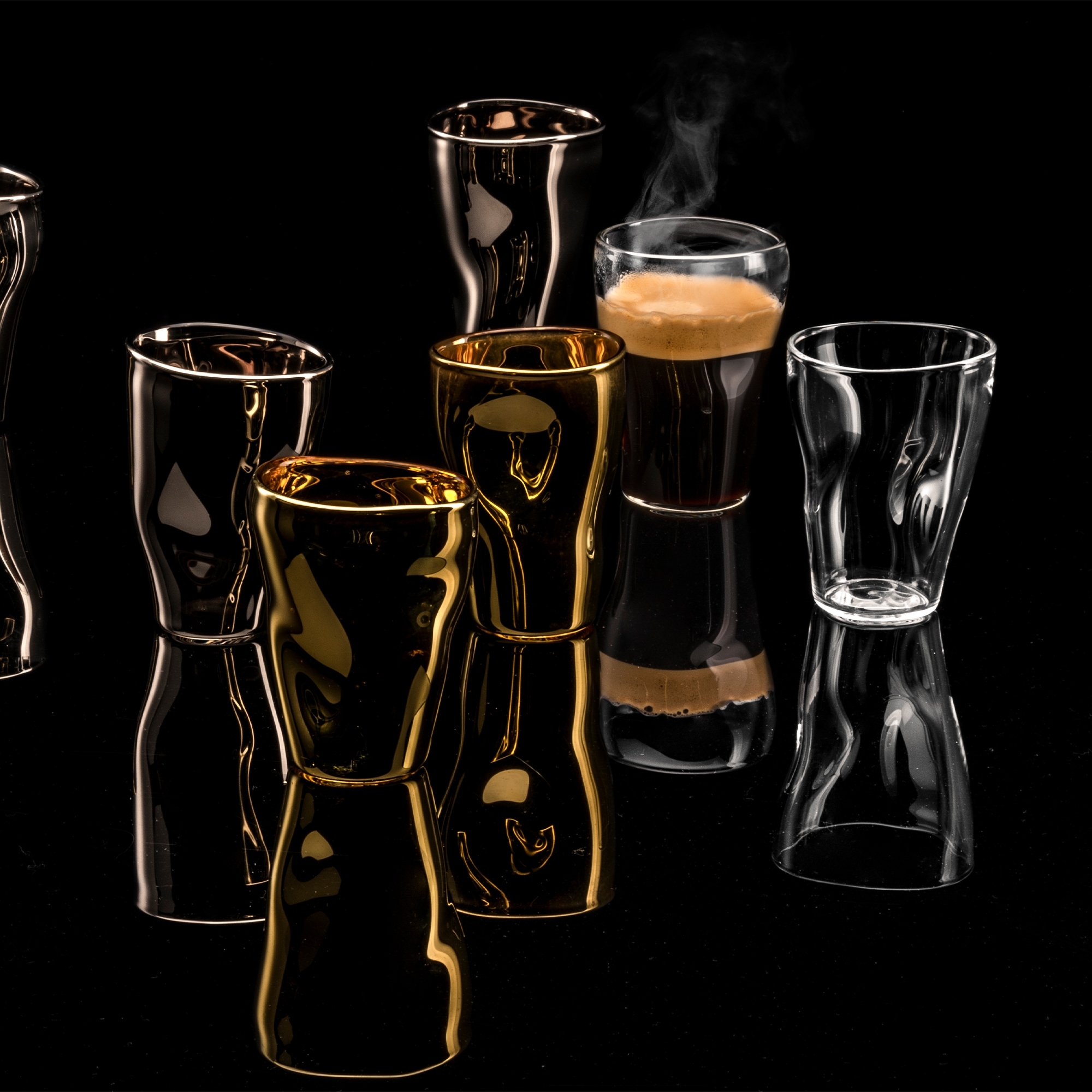 Eisch - Espresso-/Mokkagläser UNIK, 2er-Set, gold
