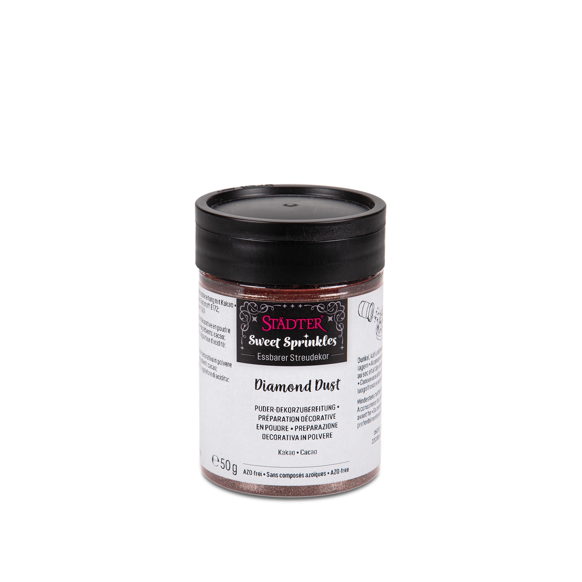 Städter - Essbarer Streudekor Diamond Dust Kakao Puder (50g) Städter - Essbarer Streudekor Diamond Dust Kakao Puder (50g)